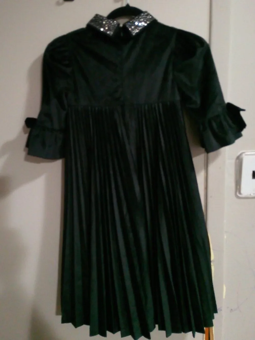 Velour Pleated Color Dress